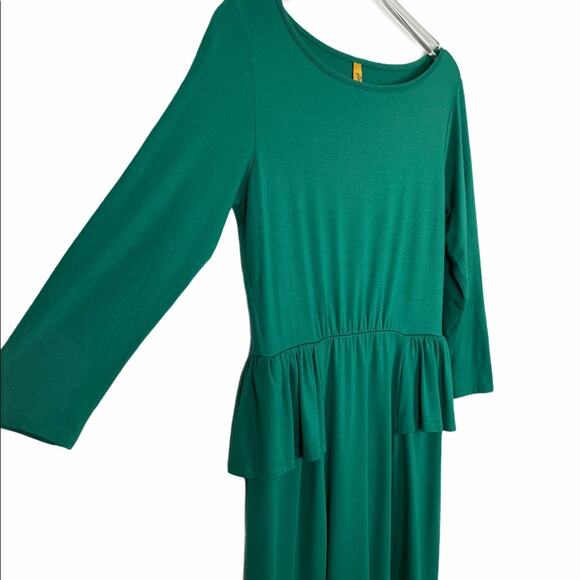 RACHEL PALLY Modal Peplum Midi Dress Green Women's Small - Picture 3 of 9